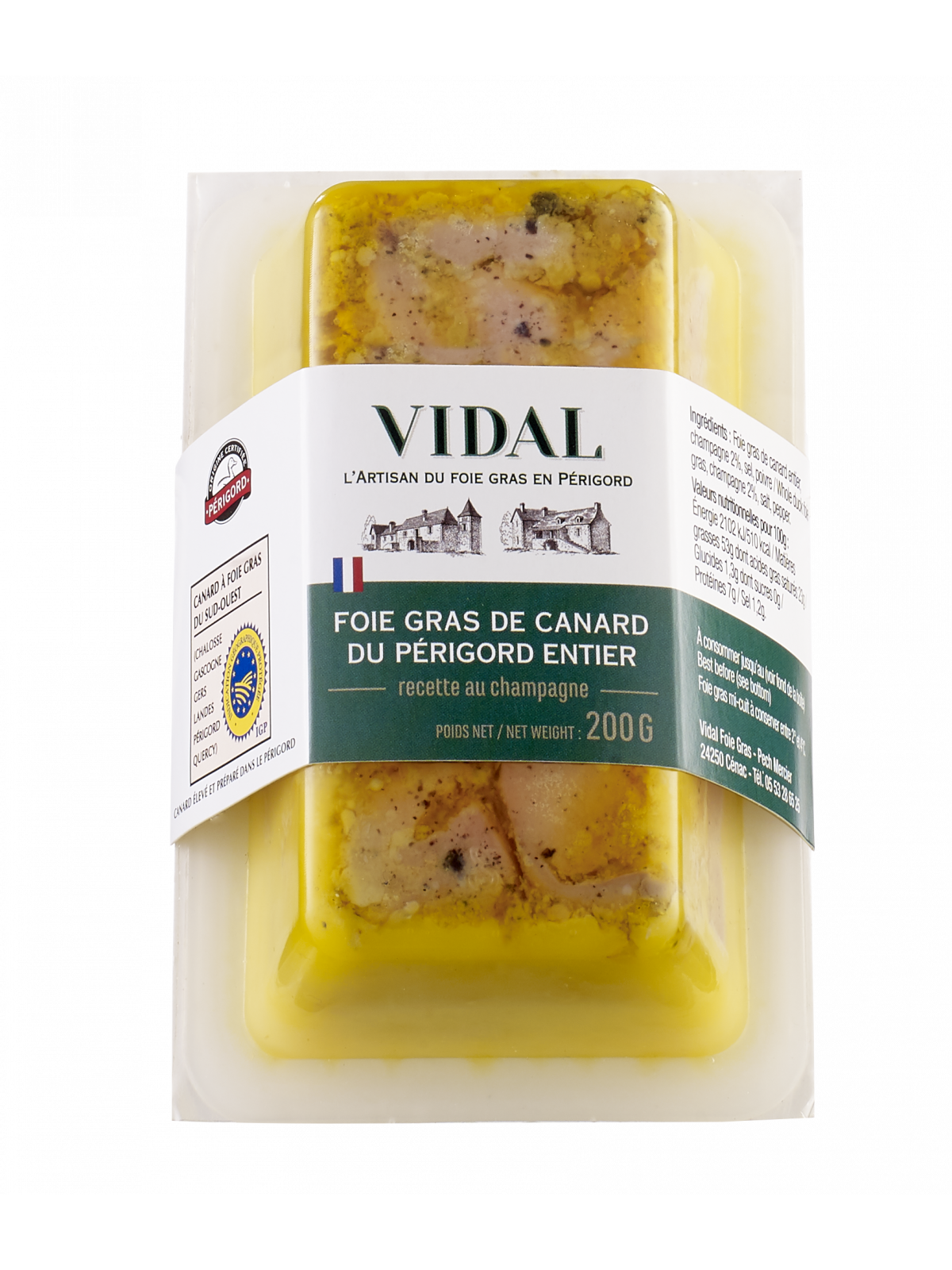 Foie gras de canard entier aux baies de Sichuan 200 g - VIDAL FOIES GRAS