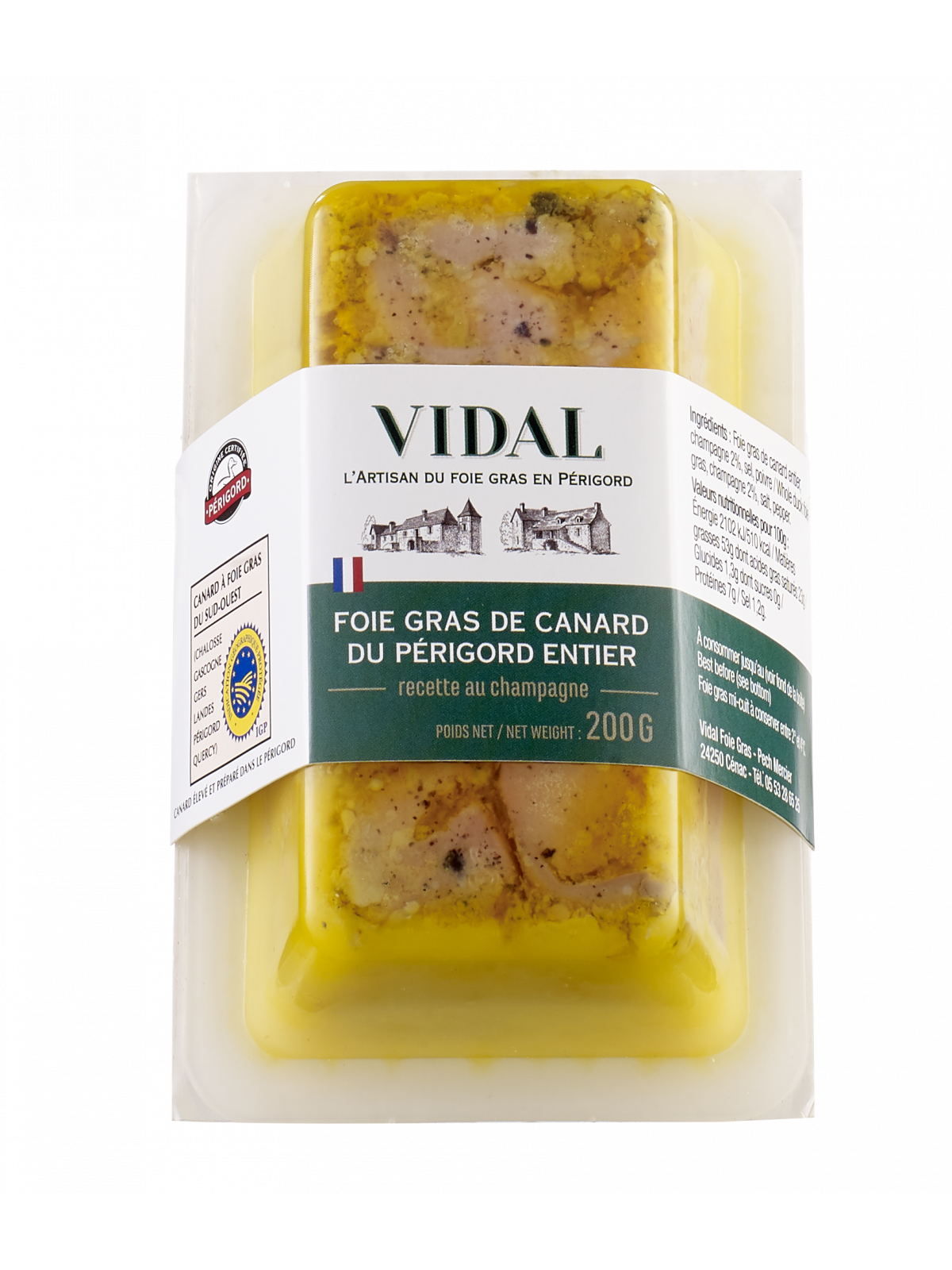 Foie gras de canard entier mi-cuit du Sud-Ouest 125g