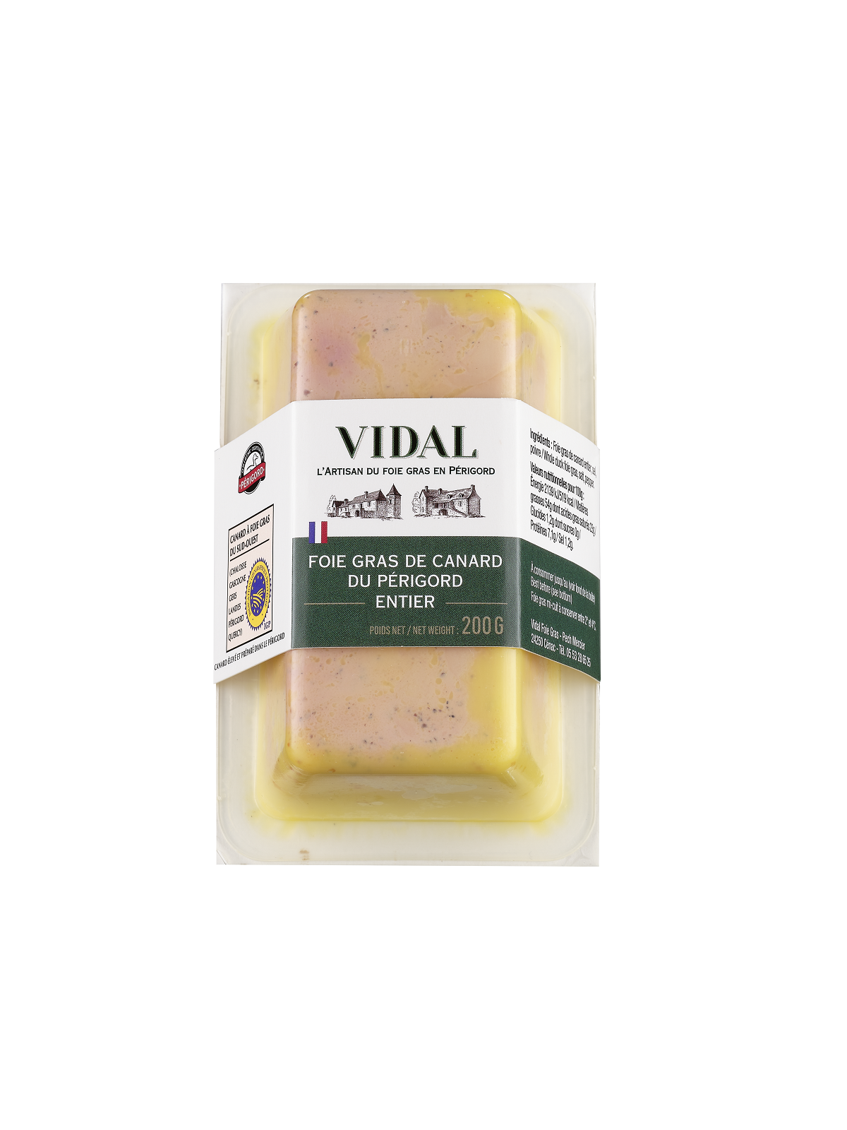 foie gras entier 200 grammes pour 4 à 5 personnes