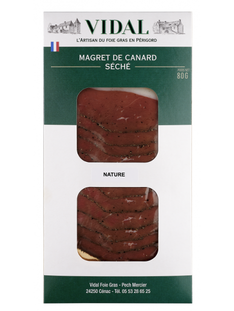 Magret de canard séché tranché nature 80g