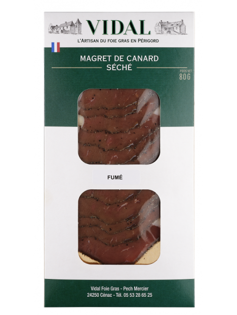 Magret de canard séché tranché fumé 80g